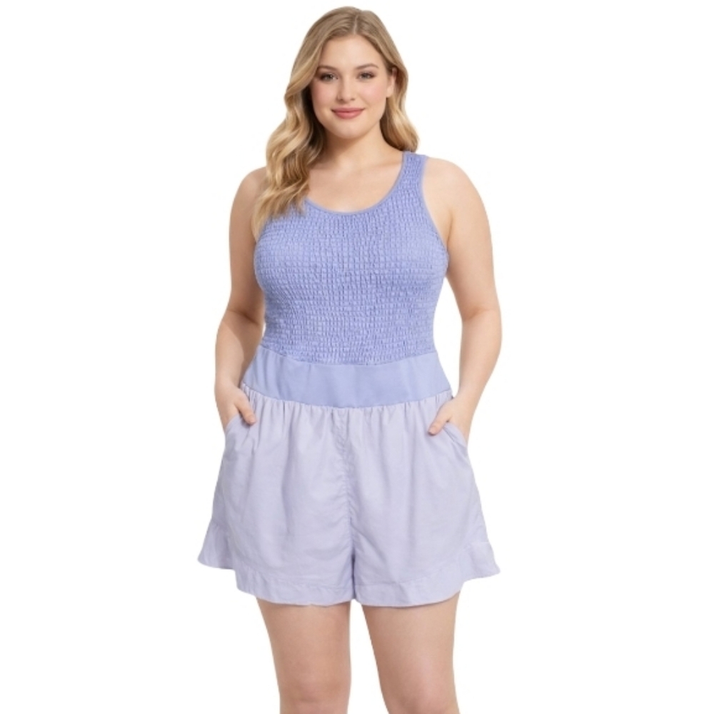 Free People FP Movement Lavender Smocked Romper‎ Women's Large